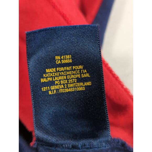 Polo Ralph Lauren Boys/Teens L (14‑16) Crest Logo T‑Shirt Red Navy Sleeve - Picture 15 of 15